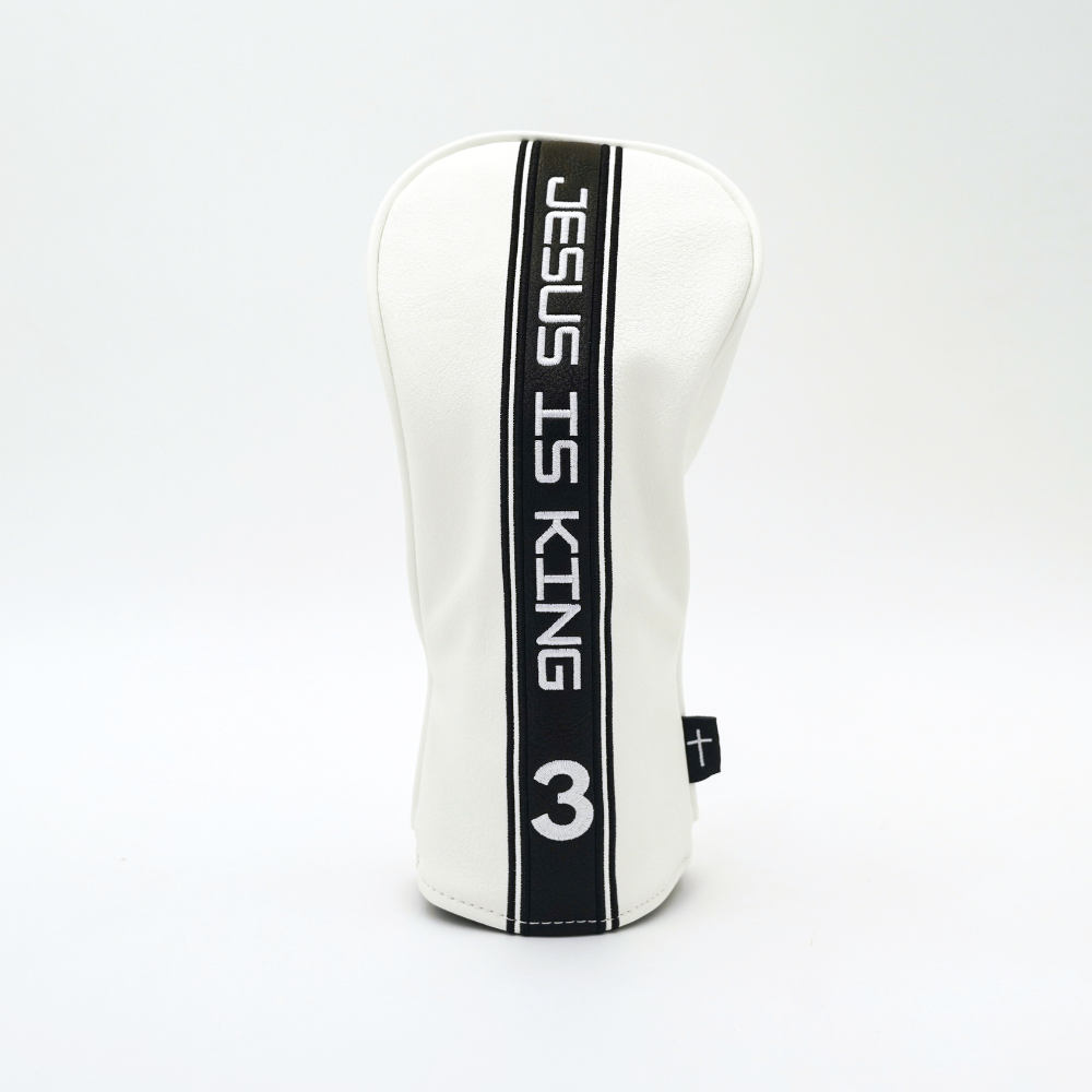 3 Wood Head Cover - White