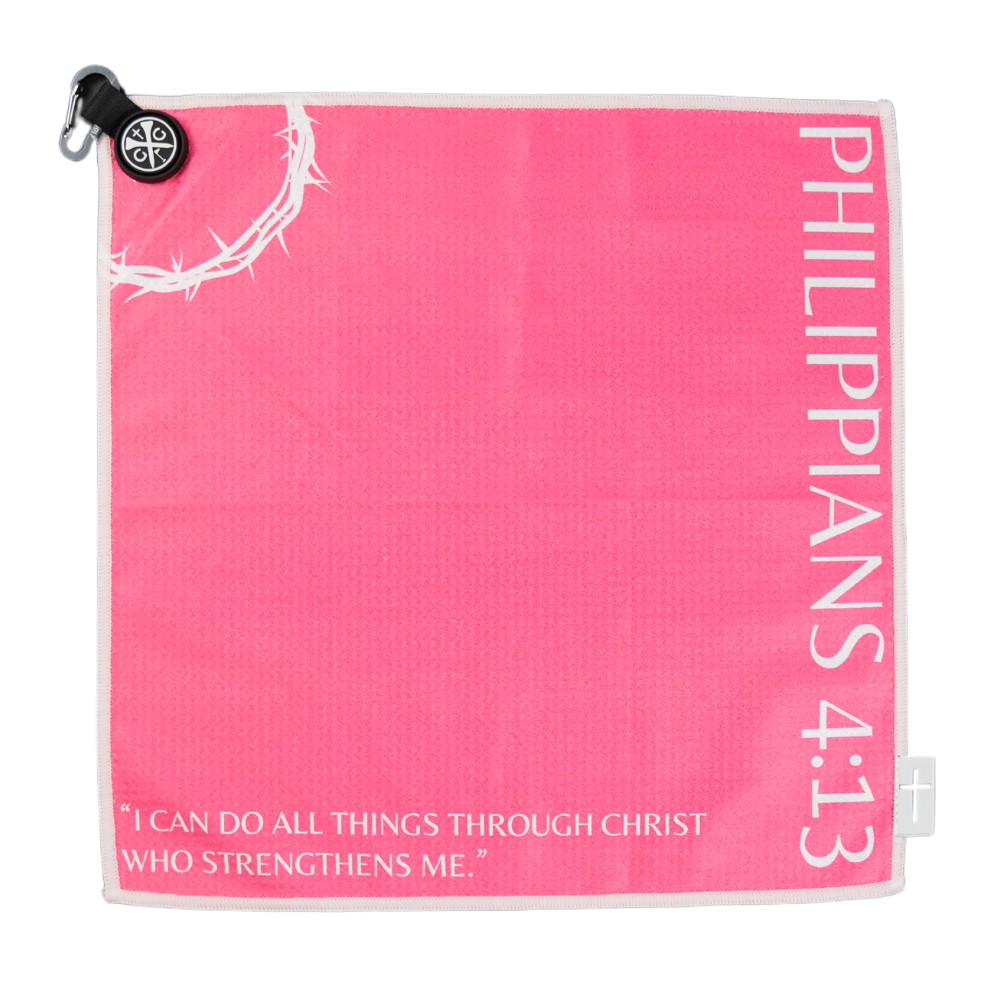 Philippians 4:13 Magnetic Towel - Pink