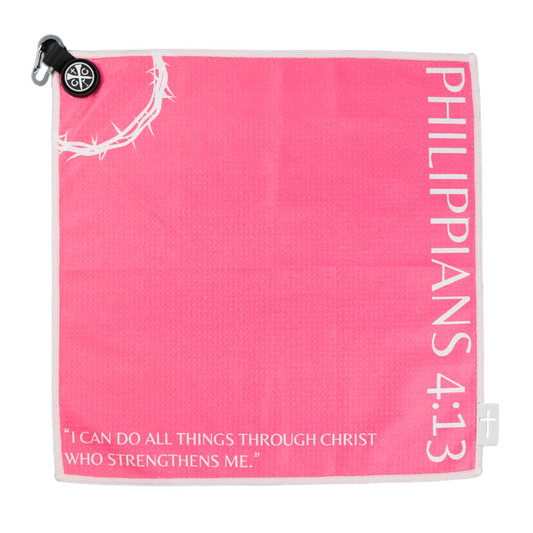 Philippians 4:13 Magnetic Towel - Pink