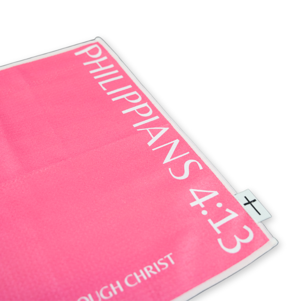 Philippians 4:13 Magnetic Towel - Pink