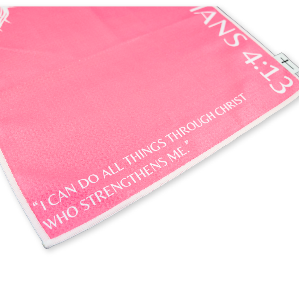 Philippians 4:13 Magnetic Towel - Pink