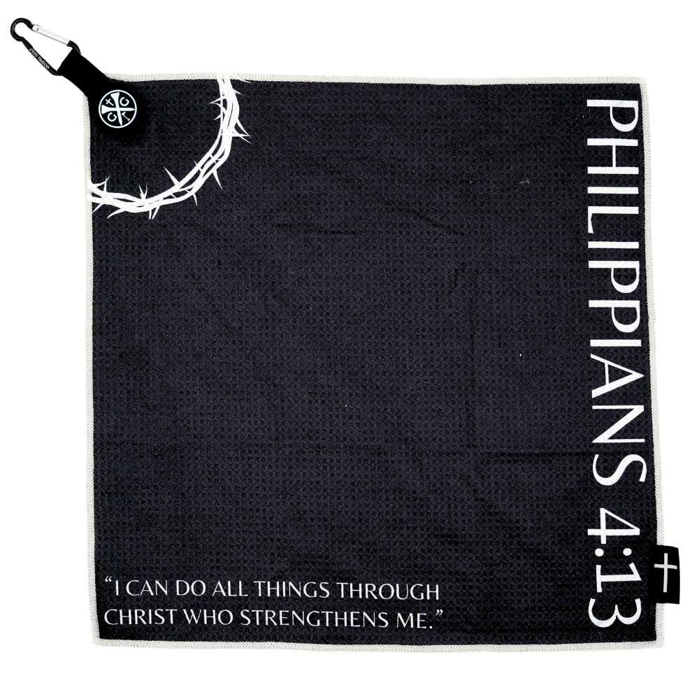 Philippians 4:13 Magnetic Towel - Black