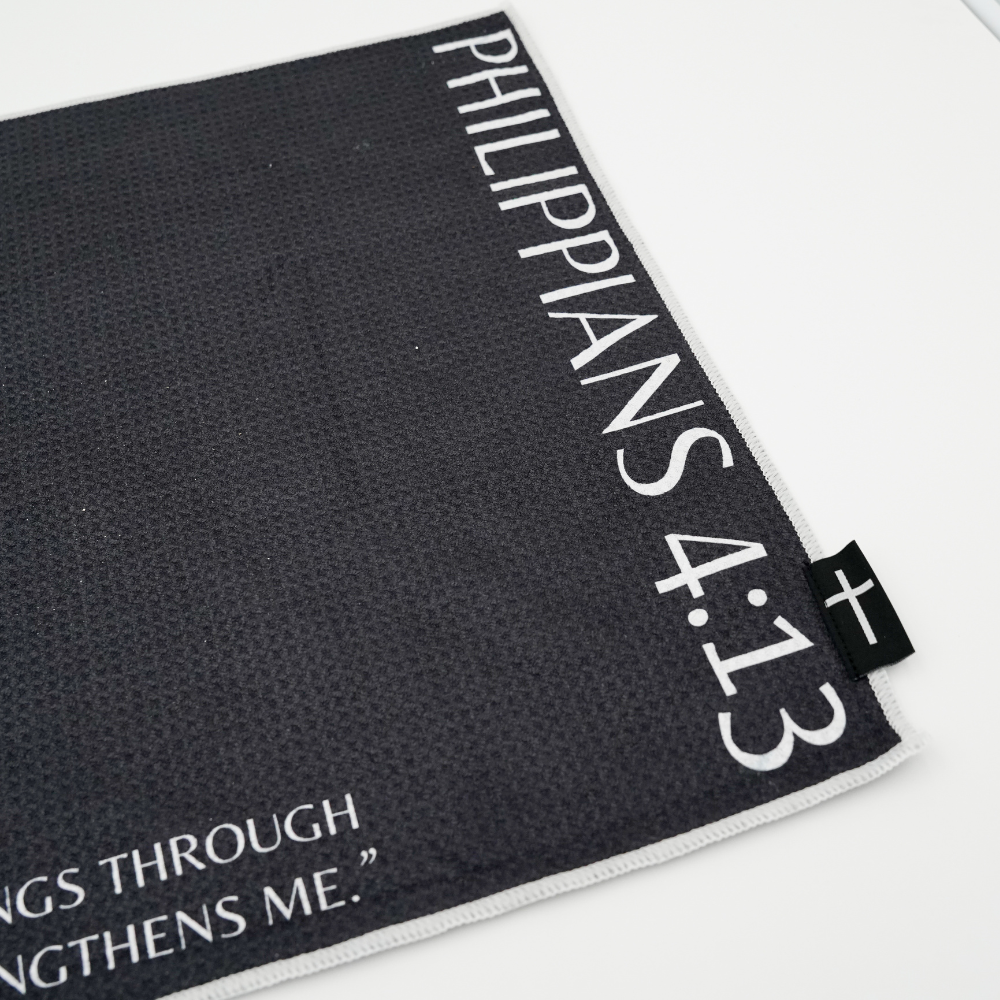 Philippians 4:13 Magnetic Towel - Black