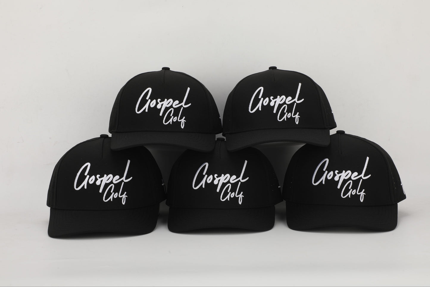 Gospel Golf Cursive Black Snapback Hat