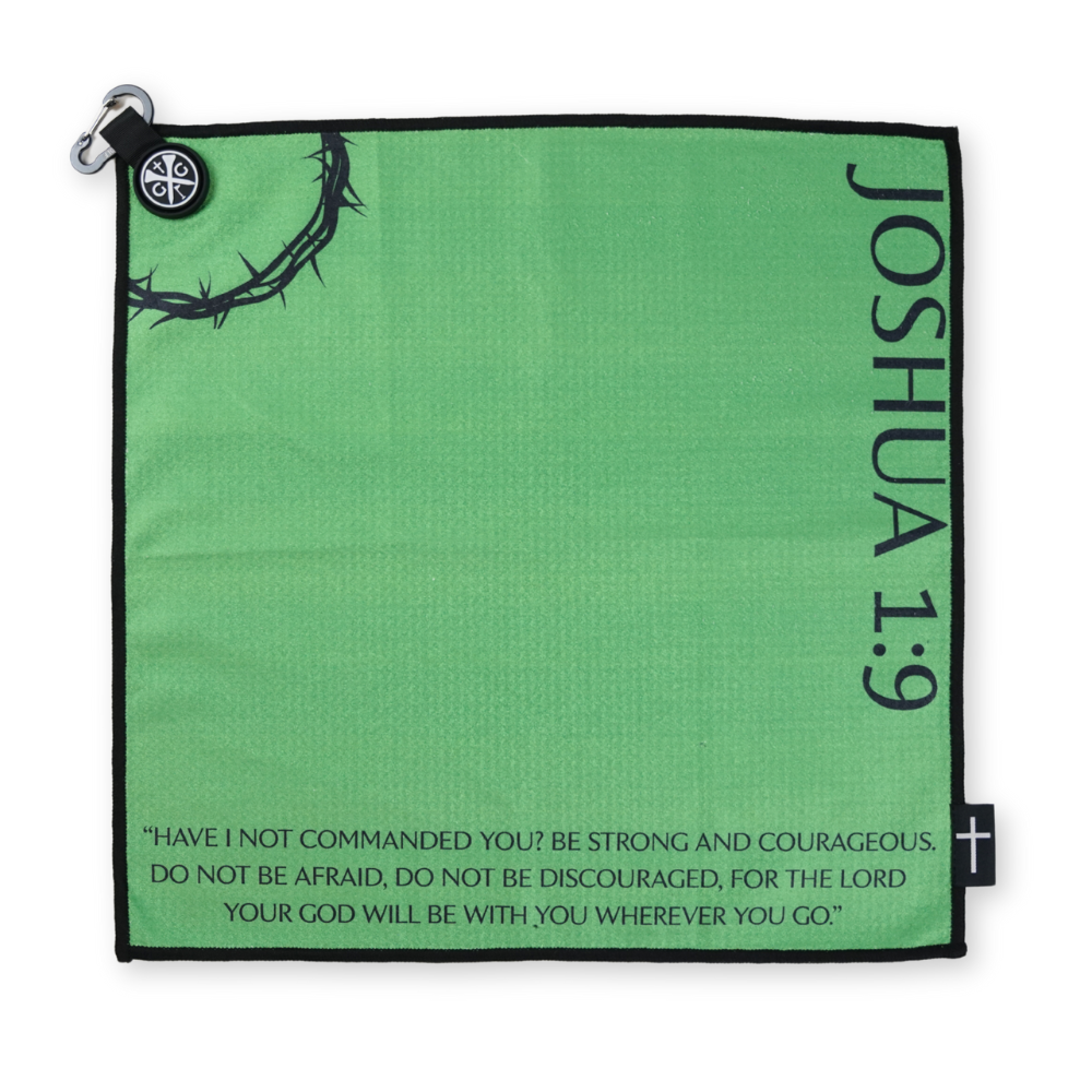 Joshua 1:9 Magnetic Golf Towel 18 X 18