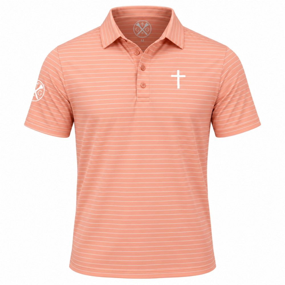 Legacy Collection Polo - Peach Stripe