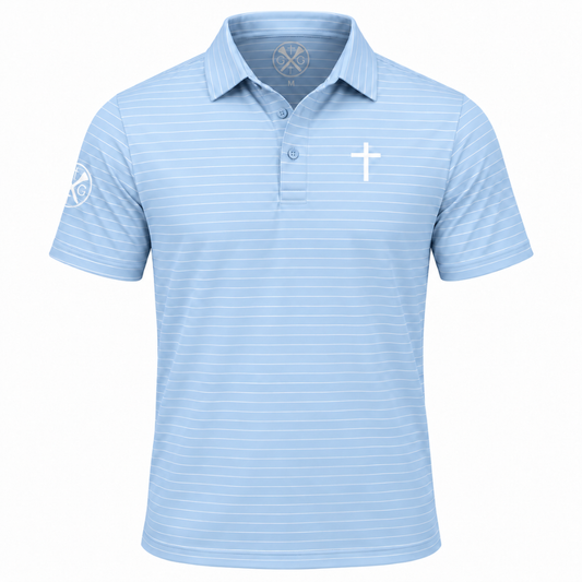 Legacy Collection Polo - Light Blue Stripe