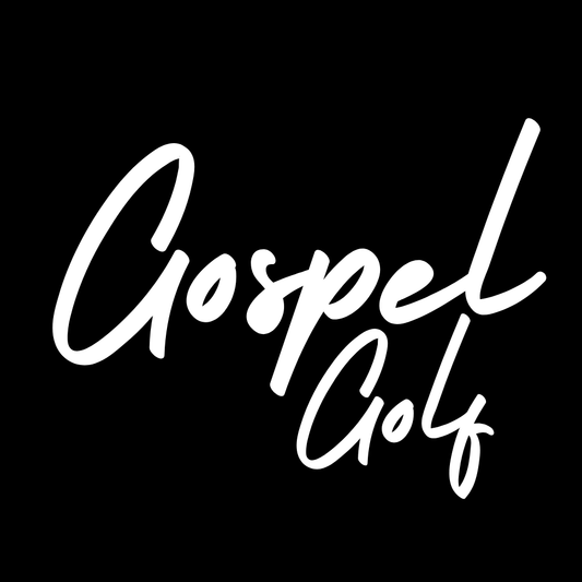 White Gospel Golf Window Decal Cursive LogoGospel Golf Car Decals. Made with durable, weather-resistant vinyl, these decals are built to withstand the elements and maintain their vibrant appearance.