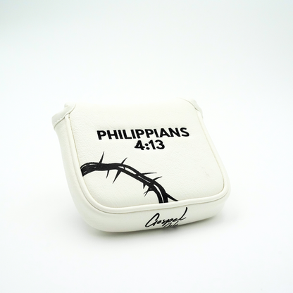 Phil 4:13 Mallet Putter Cover (White)