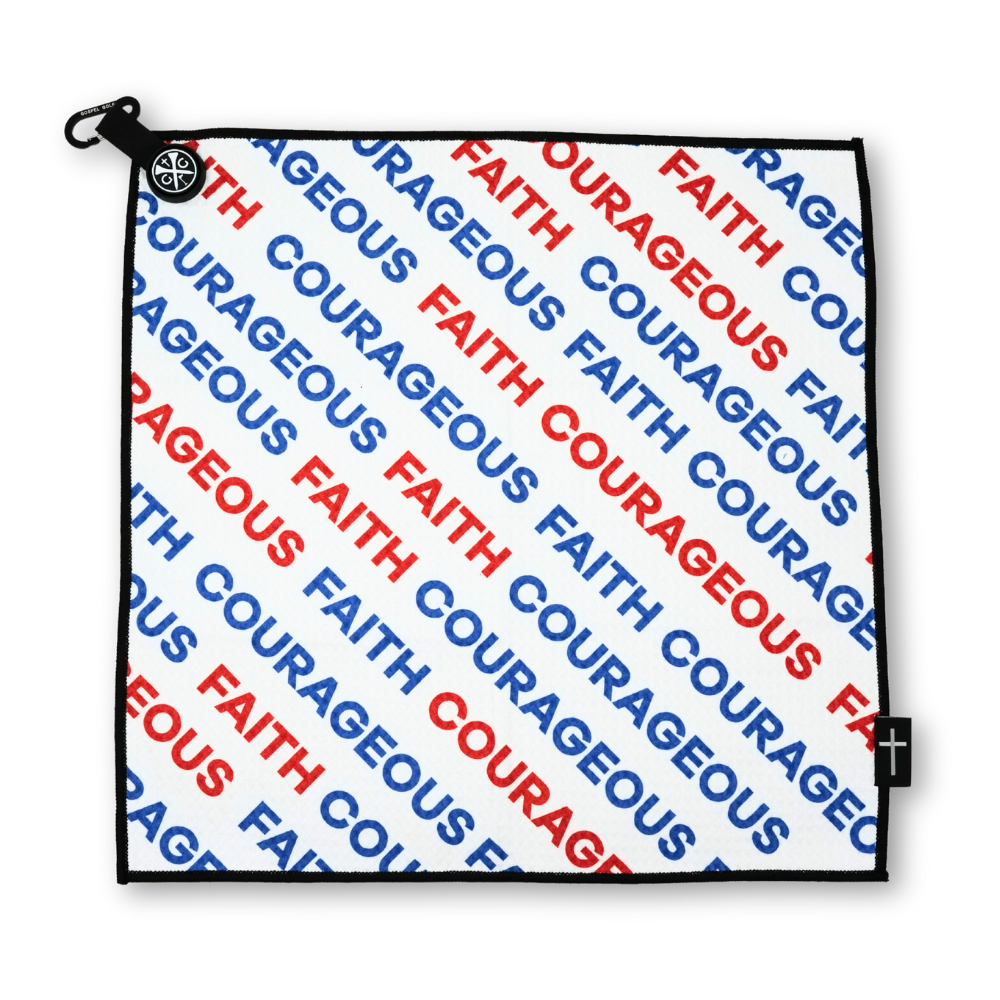 Courageous Faith Magnetic Golf Towel 18 X 18